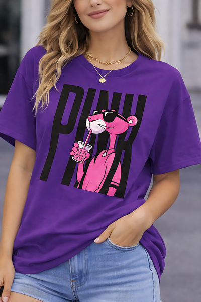 ArtYus Ροζ μπλουζάκι με στάμπα Unisex Oversize – Βαμβακερό T-Shirt με λαιμόκο...