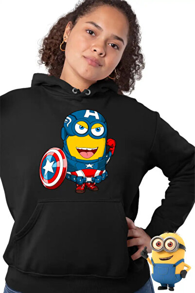 OEM Γυναικείο Φούτερ Μίνιονς Κάπτεν Αμέρικα Ντέσπαϊκλς