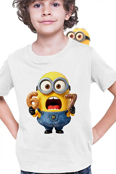 OEM Παιδικό μπλουζάκι αγοριών Μίνιονς Έξι Επτά Ντόνατς 67 Απαισιότατοι