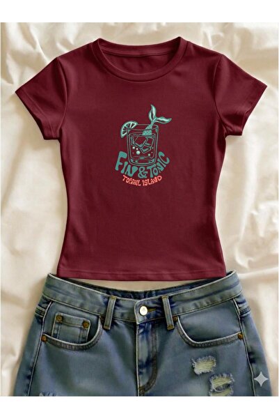 Vordevia تي شيرت مطبوع من الليكرا بقصة ضيقة وأكمام قصيرة وياقة دائرية