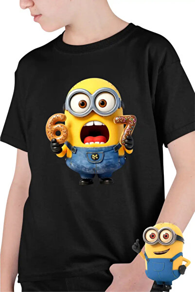 OEM Παιδικό μπλουζάκι αγοριών Μίνιονς Έξι Επτά Ντόνατς 67 Απαισιότατοι