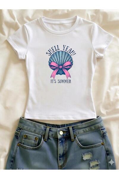 Vordevia تي شيرت مطبوع من الليكرا بقصة ضيقة وأكمام قصيرة وياقة دائرية