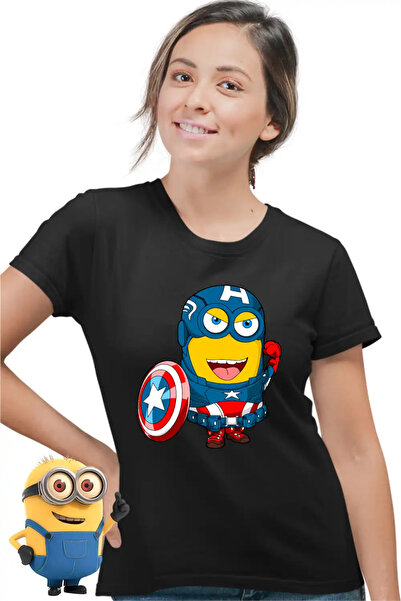 OEM Γυναικείο μπλουζάκι Μίνιονς Κάπτεν Αμέρικα Απαισιότατοι