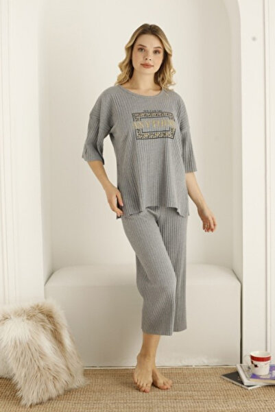 lindros Women's pajamas, light gray color, Anything print