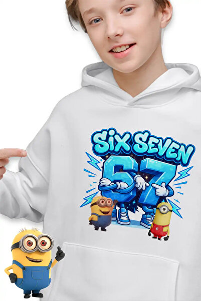 OEM Παιδικό Φούτερ για Αγόρια Μίνιονς 67 Έξι Επτά Απαισιότατοι Κλέβετε το Εγκ...