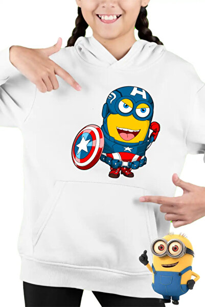 OEM Παιδικό Κοριτσίστικο Φούτερ με Κουκούλα Μίνιονς Κάπτεν Αμέρικα Εγώ, ο Απα...