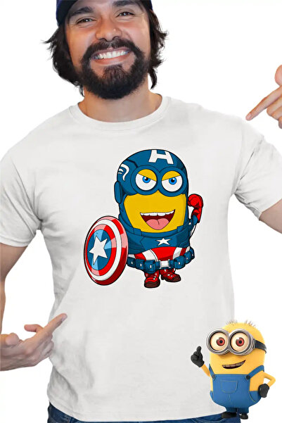 OEM Ανδρικό T-shirt Μίνιονς Κάπτεν Αμέρικα Απαισιότατοι