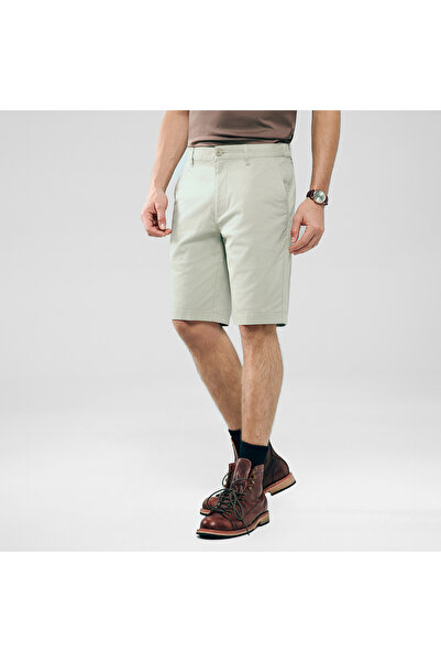 Giordano شورت برمودا رجالي ضيق من قماش التويل مع خصر مطاطي