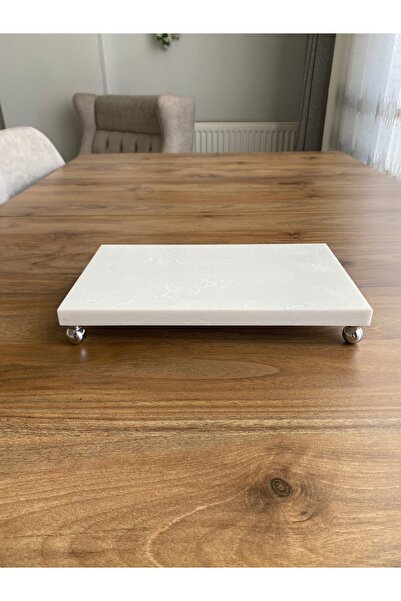 Nexa Doğaltaş Ayaklı Mermer Sunumluk ve Yağdanlık Altlığı – 25x15 cm Dikdörtg...