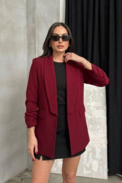 spirituel Jachetă tip blazer pentru femei, cu guler șal, cu mâneci lungi, cu ...