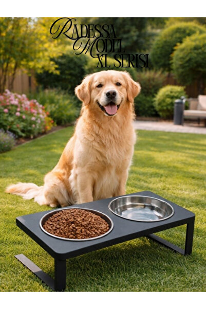 Okay Köpekler İçin %10 Eğimli XL Model Mama Standı İkili Mama ve Su Kabı Stan...