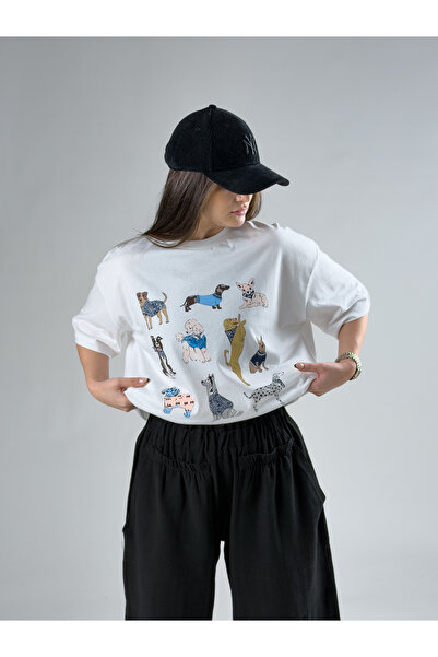 COCOPELLI Γυναικείο βασικό μπλουζάκι με σχέδιο ζώων COC3045