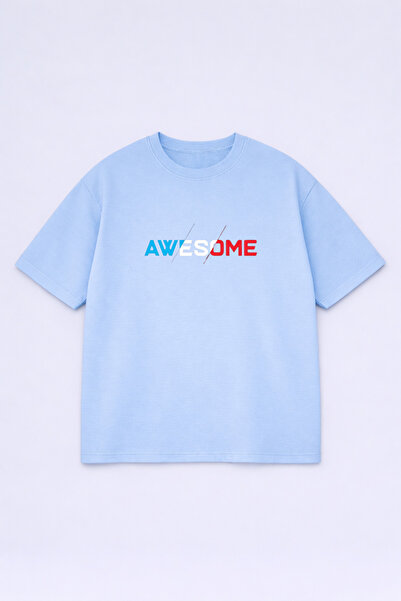 LORVEX Μπλουζάκι Oversize Unisex 100% Βαμβακερό Άνετο Μπλουζάκι με Στάμπα