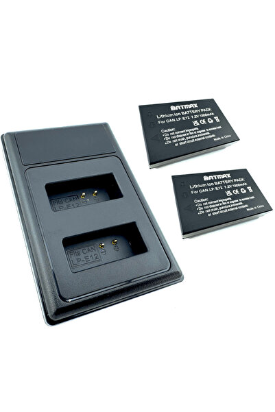 Batmax 2x Acumulator/Baterie pentru Canon LP-E12 1800 mAh + incarcator dublu