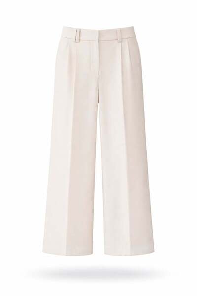 5in1Canpolat Beige Crepe Palazzo Trousers 1594