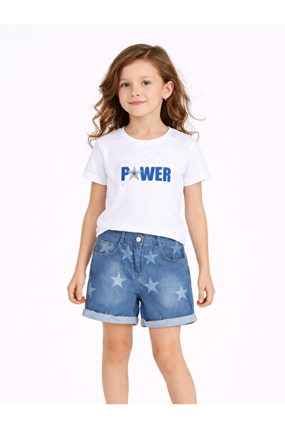 Casabony Set de pantaloni scurți și tricou de vară pentru fete, țesut