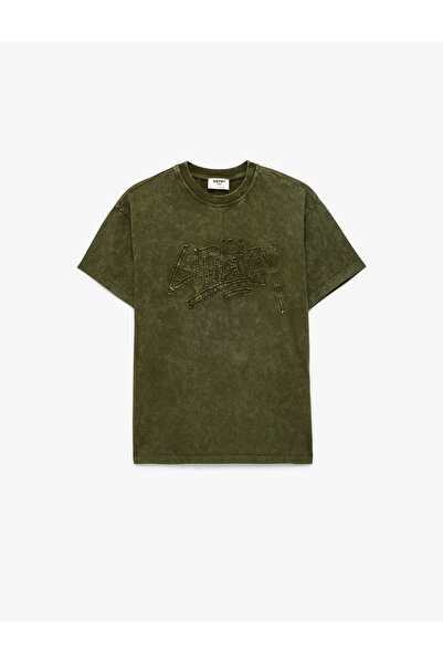 Koton Tricou din bumbac cu mânecă scurtă și decolteu