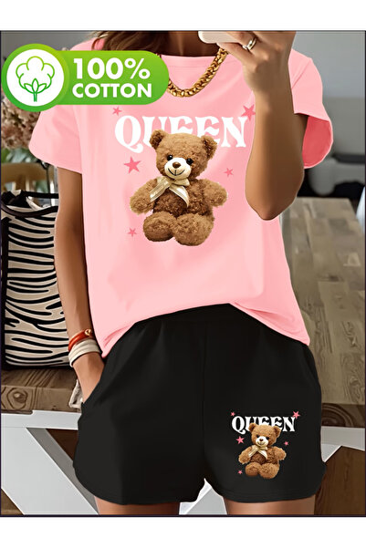 MİDAD مجموعة تي شيرت قصيرة مطبوعة من QWEEN