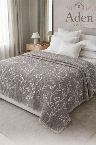 Aden Home Collection Pamuklu Battal 8 Kat İç Dolgulu Müslin Pike Battaniye Çi...