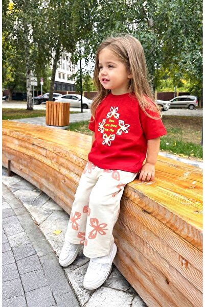 Teeny Weeny Kids Tricou din bumbac cu imprimeu fluturi pentru fete și set de ...