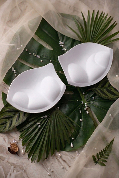 CUPSEA Mayo Bikini İçin Yeni Dolgu Push Up Kedi Pati Model Beyaz Çift