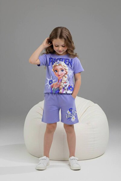 Yağmur Giyim PJKSKT Κοριτσίστικο κοντομάνικο σετ με σορτς με σχέδια 6575