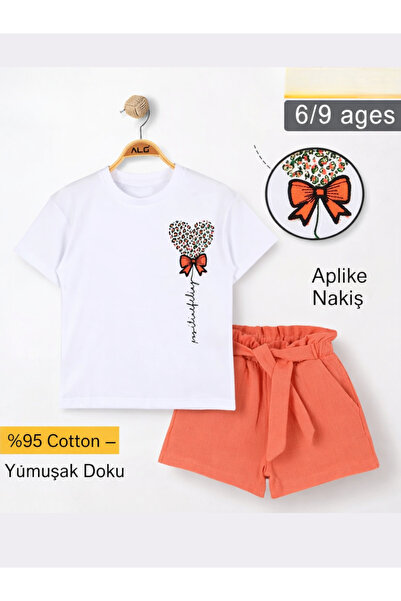 Casabony Woven Girls' Summer Shorts & T-Shirt Set