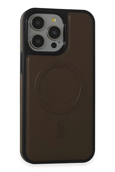 FREEDOM STOREE Newface iPhone 15 Pro Max حالة Ozzi Magsafe غطاء جلد - رمادي ط...