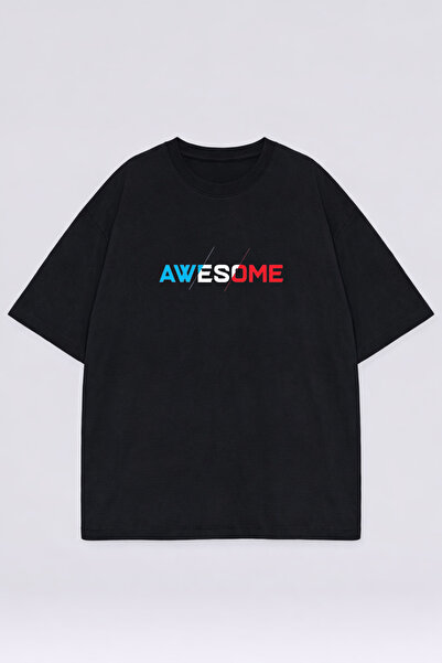 LORVEX Μπλουζάκι Oversize Unisex 100% Βαμβακερό Άνετο Μπλουζάκι με Στάμπα