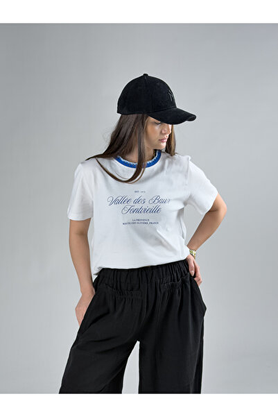 COCOPELLI Γυναικείο Βασικό T-Shirt με Κεντημένο Γιακά COC3044