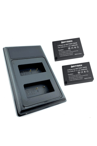 Batmax 2x Acumulator/Baterie pentru Canon LP-E17 1040 mAh + incarcator dublu