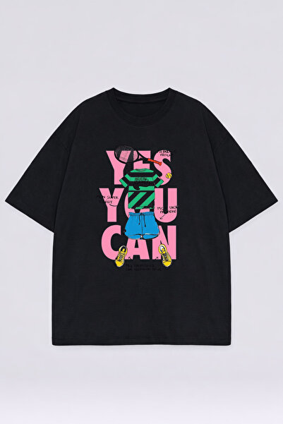 LORVEX Μπλουζάκι Oversize Unisex 100% Βαμβακερό Άνετο Μπλουζάκι με Στάμπα