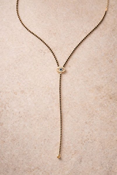 BESTYSO Long Luxury Necklace with Gold Eye Detail