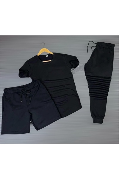 HerTarzınTrendi Τριπλό σετ καλοκαιρινών ρούχων: σορτς, μπλουζάκι και σορτς γι...