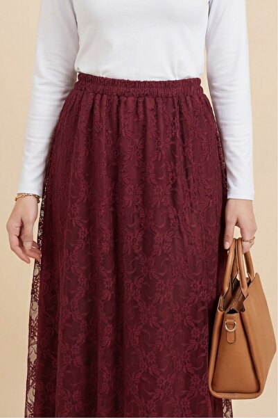 HİJABAYA Ασύμμετρη φούστα από τούλι με ελαστική μέση και επένδυση