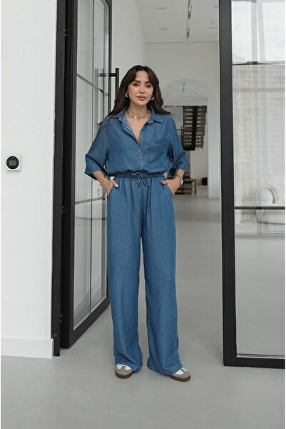 Havoş Μπλε Σετ Παντελόνι και Πουκάμισο Alonzo