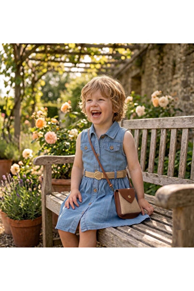 Aymini kids Girl's Denim Trend Jeans Dress Bag and Belt