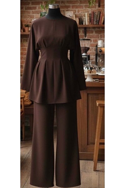 AKIZER Women's Hijab Set / Top and Bottom / Two-Piece Pants Set