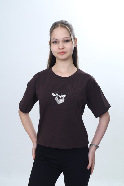 Toontoy Κοριτσίστικο μπλουζάκι με λαιμόκοψη ποδηλάτου και κοντό μανίκι με στά...