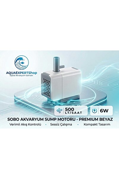 Sobo Akvaryum sessiz kafa motoru - Sump Motoru - 500 LT/Saat - 6w