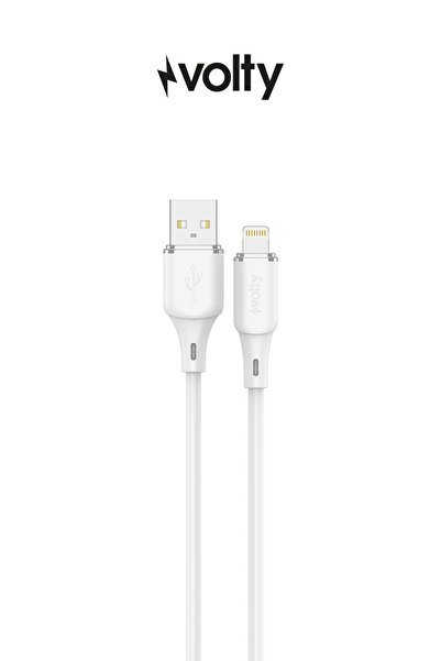 Volty USB-A to Lightning Hızlı Şarj Kablosu | 12W 2.4A, 480Mbps, 1.2m, iPhone...