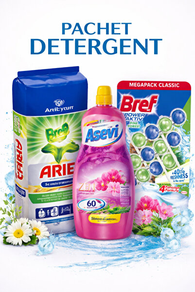 P&G Pachet Curățenie: Detergent Ariel 10kg + Balsam Rufe Asevi Zen + Odorizan...