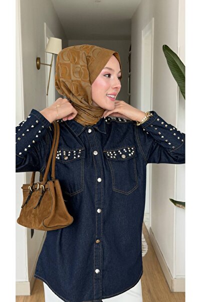 Helen Goods New Season Staple Detailed Women's Denim Shirt