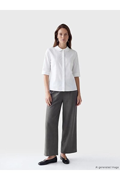 LC Waikiki Elastic Waist Textured Satin Women's Trousers (S6)