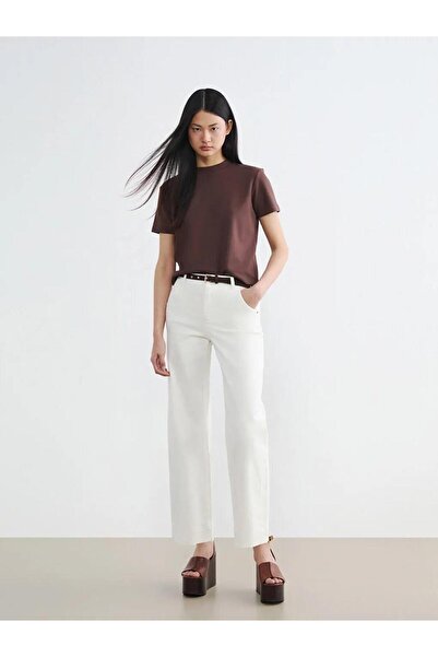 LC Waikiki Beli Belted Wideleg Women's Jean Trousers (S6)