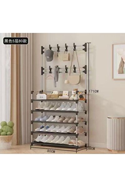 victiny Cuier pentru haine cu suport pantofi, 5 rafturi 80x171x28