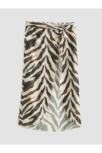 LC Waikiki Γυναικείο παρεό με σχέδια και κορδόνι περίσφιξης (S6)