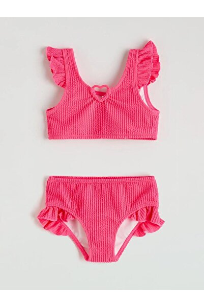 LC Waikiki Κοριτσίστικο μπικίνι με βολάν και λεπτομέρεια καρδιάς (S6)