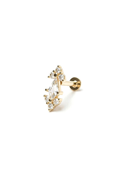 Giallo Lusso 14 Ayar Altın Vintage Motifli Mekik Helix Piercing