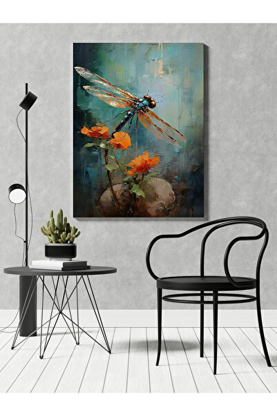 RUGSMODERN Kanvas Tablo Helikopter Böceği Manzaralı Desenli Modern Tablo